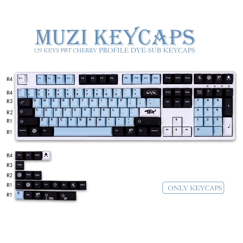 Клавиши GMK MIZU 129 вишневый профиль PBT клавиатура DYE-SUB Игровая - Цена: 2837.51