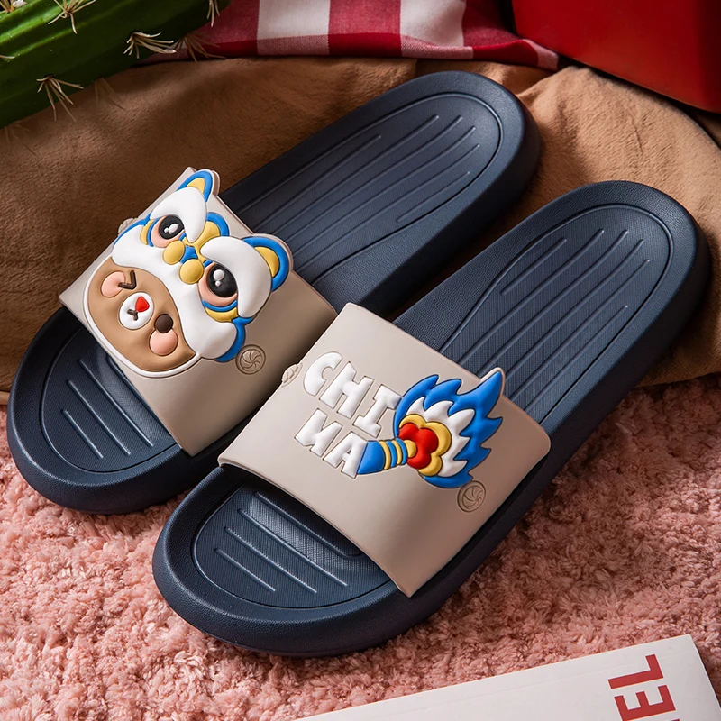 

Summer outdoor net red thick soled outdoor student couple style national fashion slippers 2057