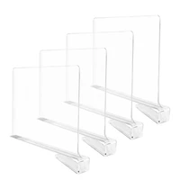 4 pack acrylic shelf dividers clear closets shelf purses separators closet separator closet organizer set for kitchen cabinet