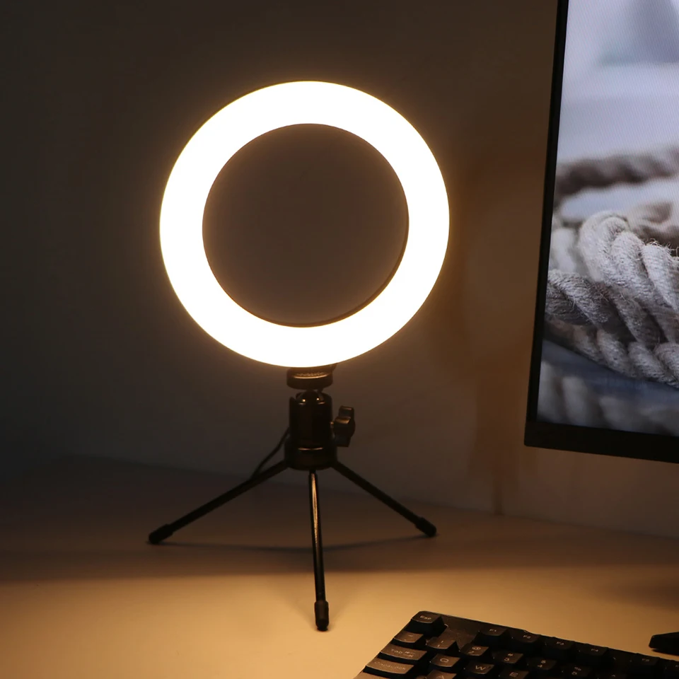 

26cm Selfie Ring Light Photography Lighting Tripod Photo Stand Ringlight Led Lamp Camera Studio Youtube Live Video Makeup Set