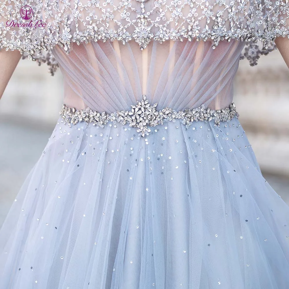 Молодежное платье для выпускного вечера 2020 вечернее с кристаллами и бисером