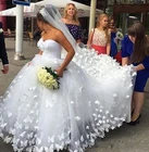 2021 удивительные 3D бабочки аппликации дворцовый шлейф принцесса женское милое дубайское уличное бальное платье свадебное платье