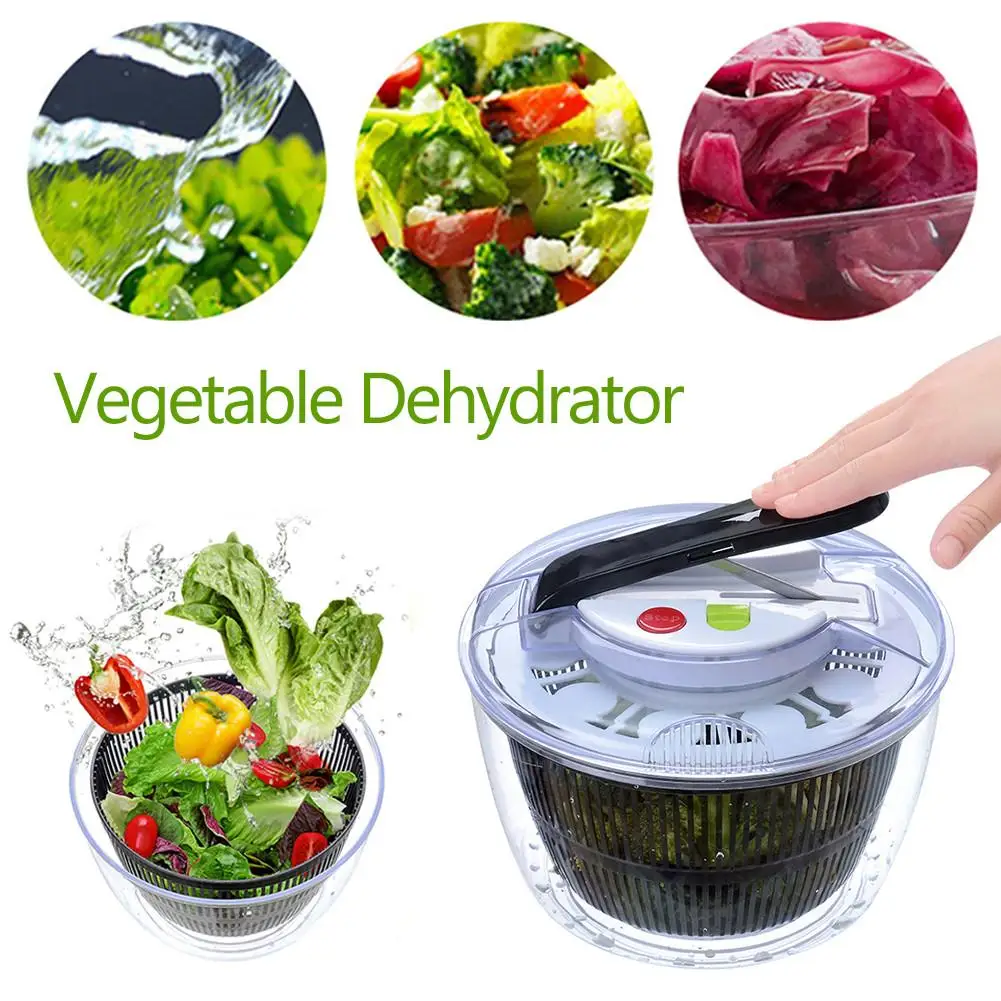 Vegetable Dehydrator Versatile Salad Spinner Large-capacity Fruit Washing Basin Drain Basket | Дом и сад