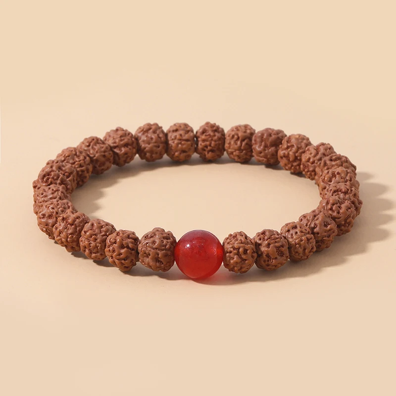 

OAIITE 6mm Rudraksha Bead Japa mala Bracelet Natural Stone Prayer Bangle Yoga Meditationl Buddhism Amulets Jewelry Pulsera Gift