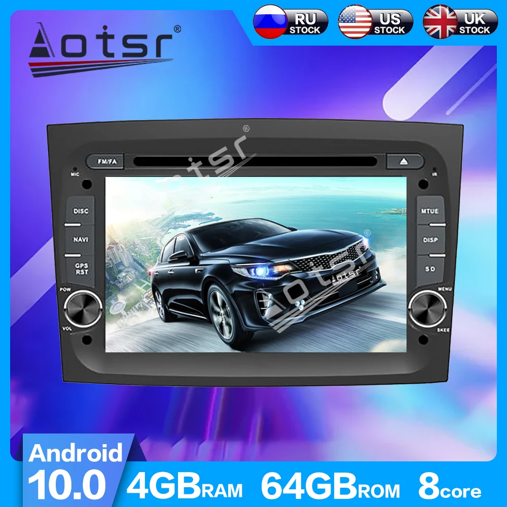 AOTSR Android 10 0 IPS DSP GPS навигация PX6 автомобильный радиоплеер для Fiat Doblo 2016 2018 головное