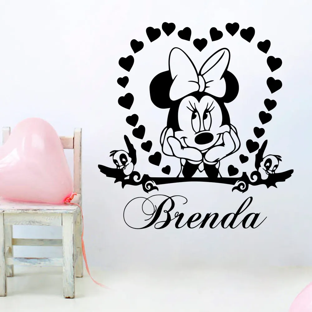 Наклейка на стену Любовь и сердца Минни Маус | Дом сад