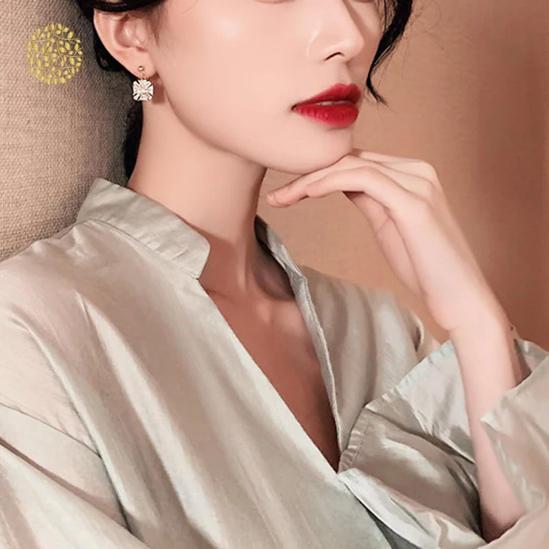 

Classic Crystal Square Women Earrings Simple Zircon Geometric Earrings Female Fashion Earrings For Women DWH5