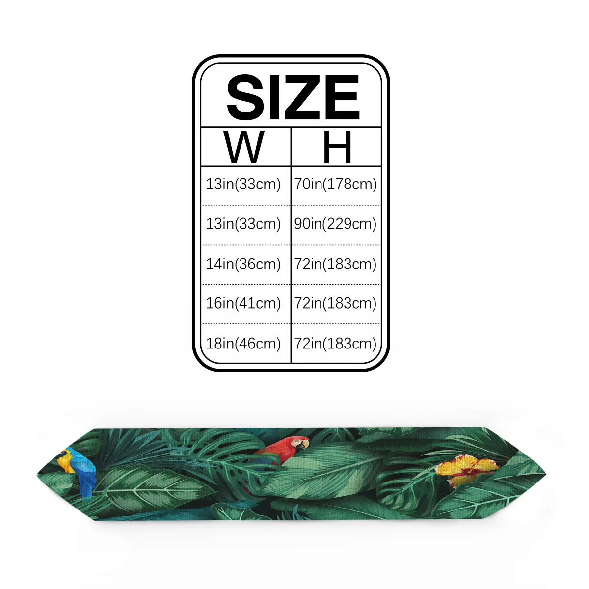 Animal Parrot Tropical Plant Green Leaf Table Runners For Wedding Party Decoration Modern Runner Home Kitchen Decor | Дом и сад