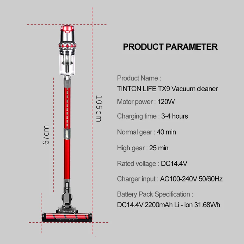 TINTON LIFE TX9 Портативный 2 в 1 ручной беспроводной пылесос циклонный фильтр 11000Pa сильный всасывающий пылесборник asmirato