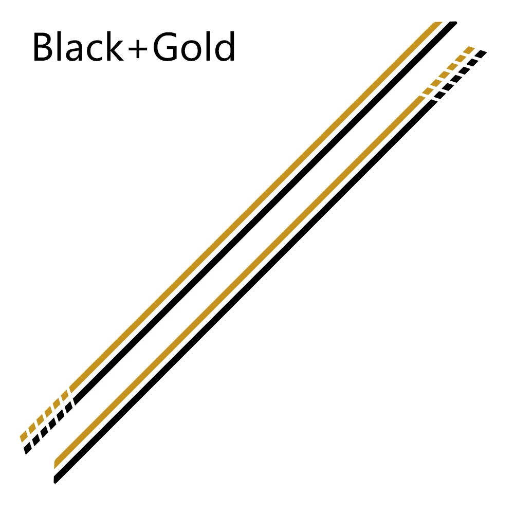Black Gold 2 шт. для Fiat 500 автомобильные длинные боковые полосы наклейки Виниловая пленка Авто DIY Стайлинг декоративные наклейки автомобильные принадлежности для тюнинга - Название цвета: Black Gold