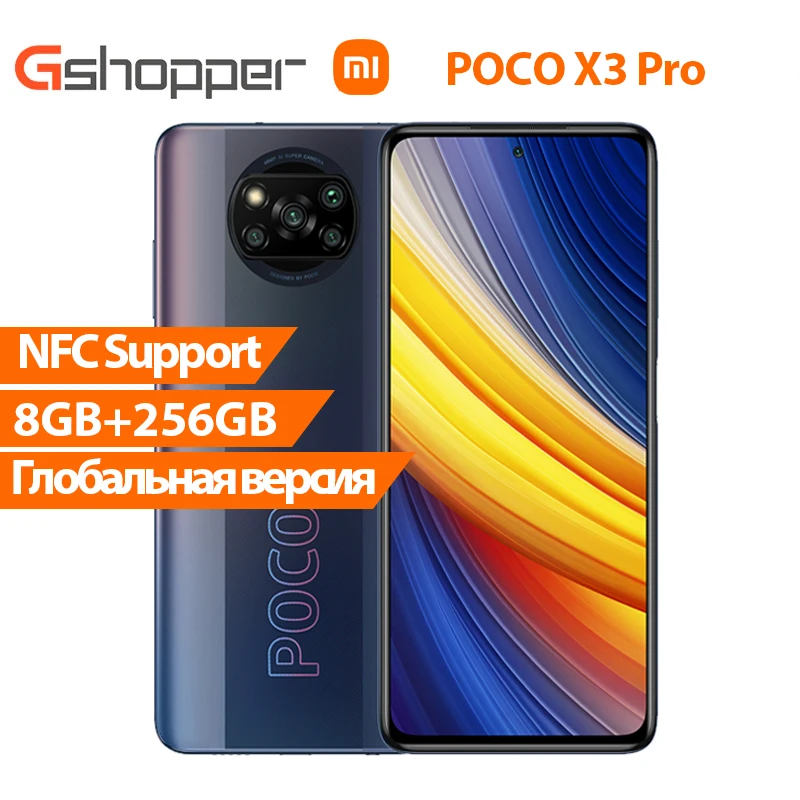

POCO X3 Pro NFC EAC Version 8GB 256GB RU Smartphone Snapdragon 860 120Hz 48MP AI Camera 5160 Battery 33w Charging
