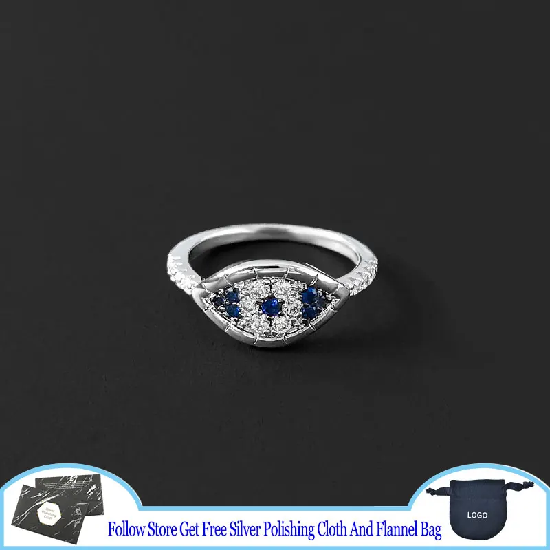 

S925 Sterling Silver Ring SYMBOLE Lucky Eye Dainty Ring For Women Temperament Jewelry Accessories Gift European And American New