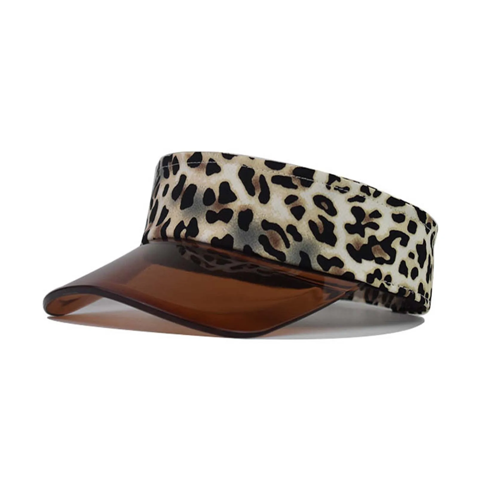 

Fashion Women Baseball Visor Cap Leopard Print Summer Sun Hat Protection Topless Beanies Adjustable Sports Cap #40