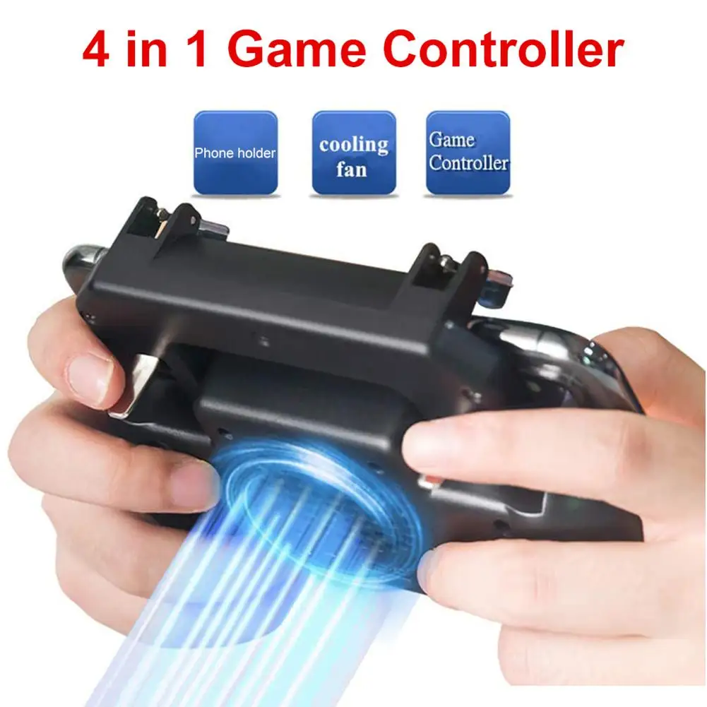 PUBG Mobile Controller With Fan Cooling Cooler For iphone ios Android Phone Game Pad Joystick 4 Finger Gamepad 2000mah | Мобильные