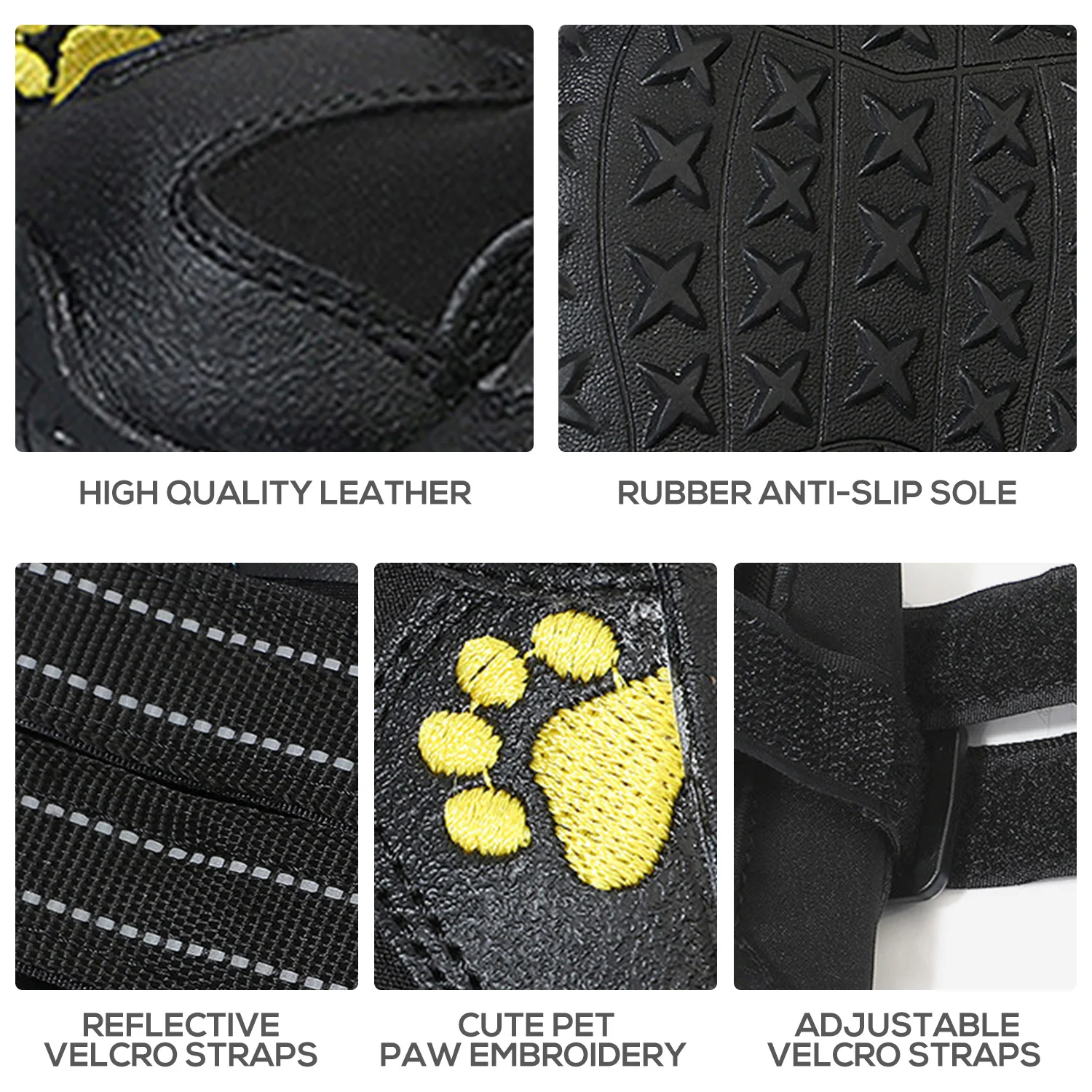 4 шт. Обувь для собак Светоотражающие ботинки Водонепроницаемая с прочной