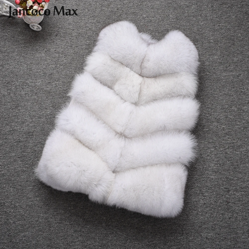 Натуральным лисьим мехом жилет меховой с o образным вырезом женские зимние