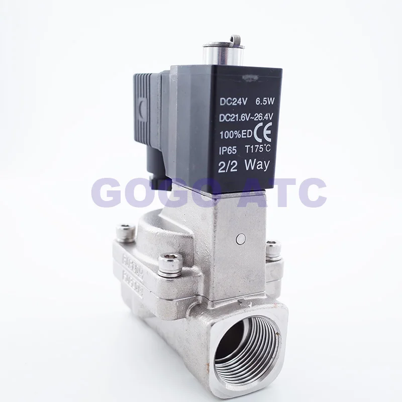 AIRTAC Normally open high temperature steam valve 7bar/100psi 2 way solenoid stainless steel SUS304 water inch PTFE | Обустройство