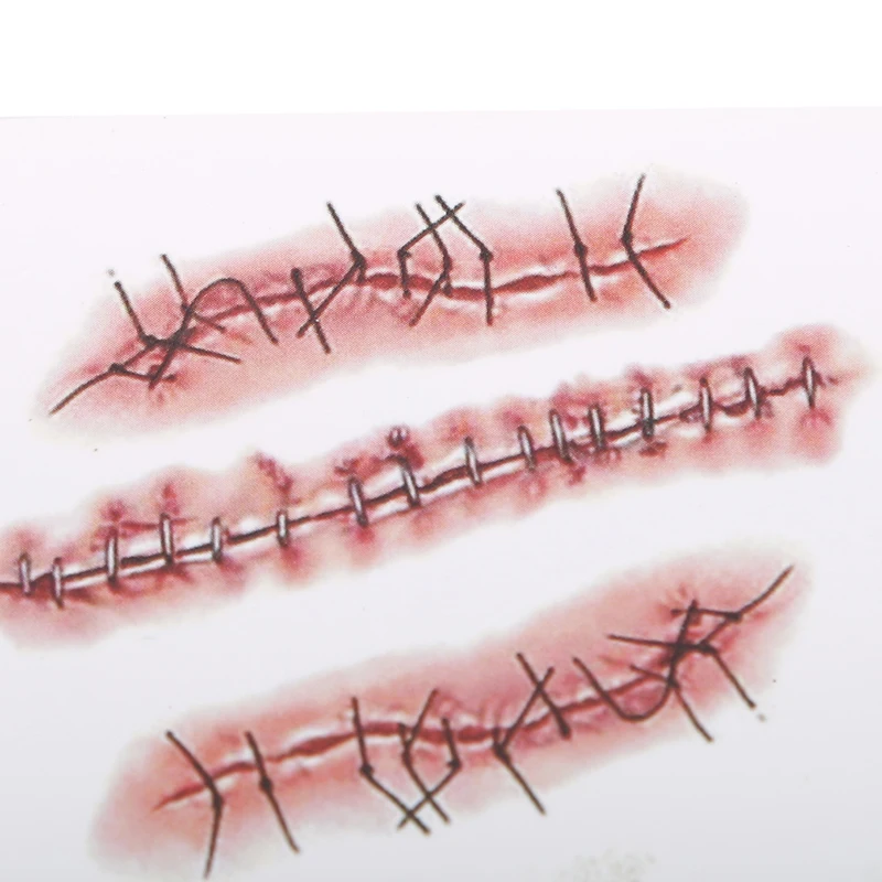 Тату наклейка водостойкая на Хэллоуин с ранами|Временные тату| |