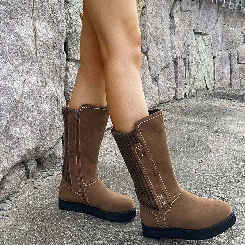 

2020 Snow boots Winter Boots for women Warm Female Boots Casual Patchwork Shoe Footwear Plus Size 43