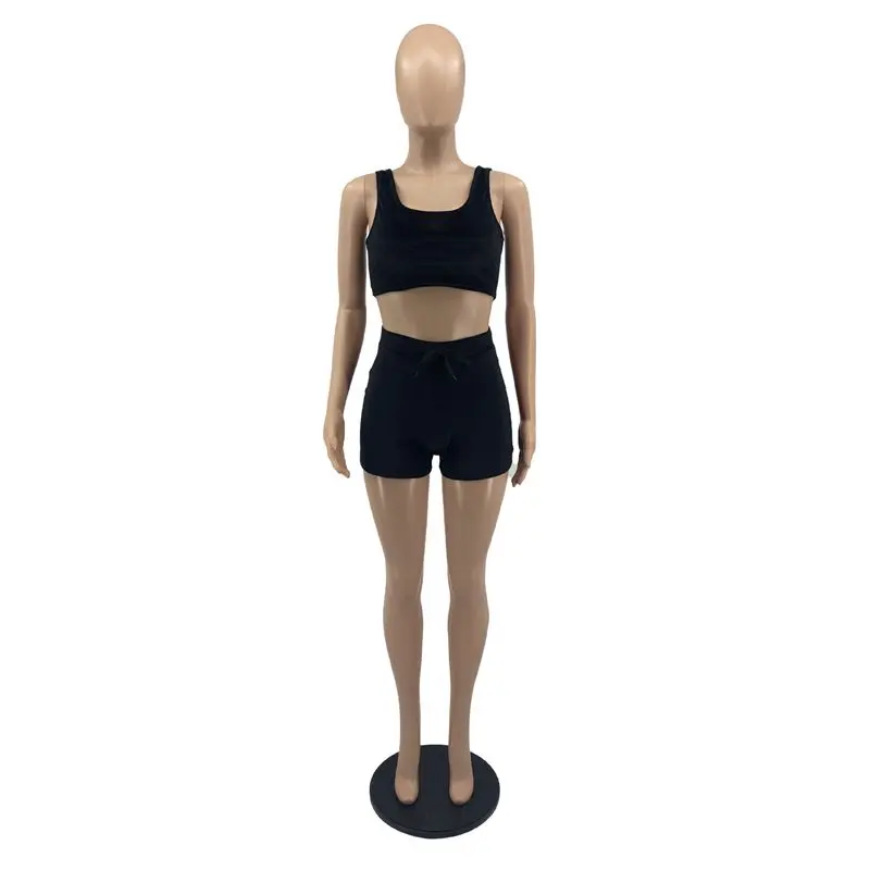 

ZKYZWX Sexy Summer Velvet Tracksuit 2 Piece Outfits for 2021 Fashion Women Clothes Crop Top and Shorts Sweat Suit Matching Sets