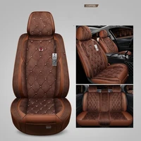 car seat covers for sedan suv durable leather universal full set five seaters cushion mat for front and back covers coffee