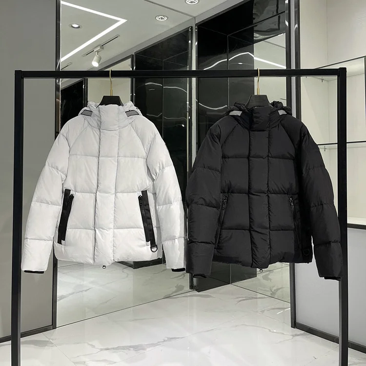 Женский пуховик с пышными пуховиками черная стандартная парка 21 дюйм | Женская