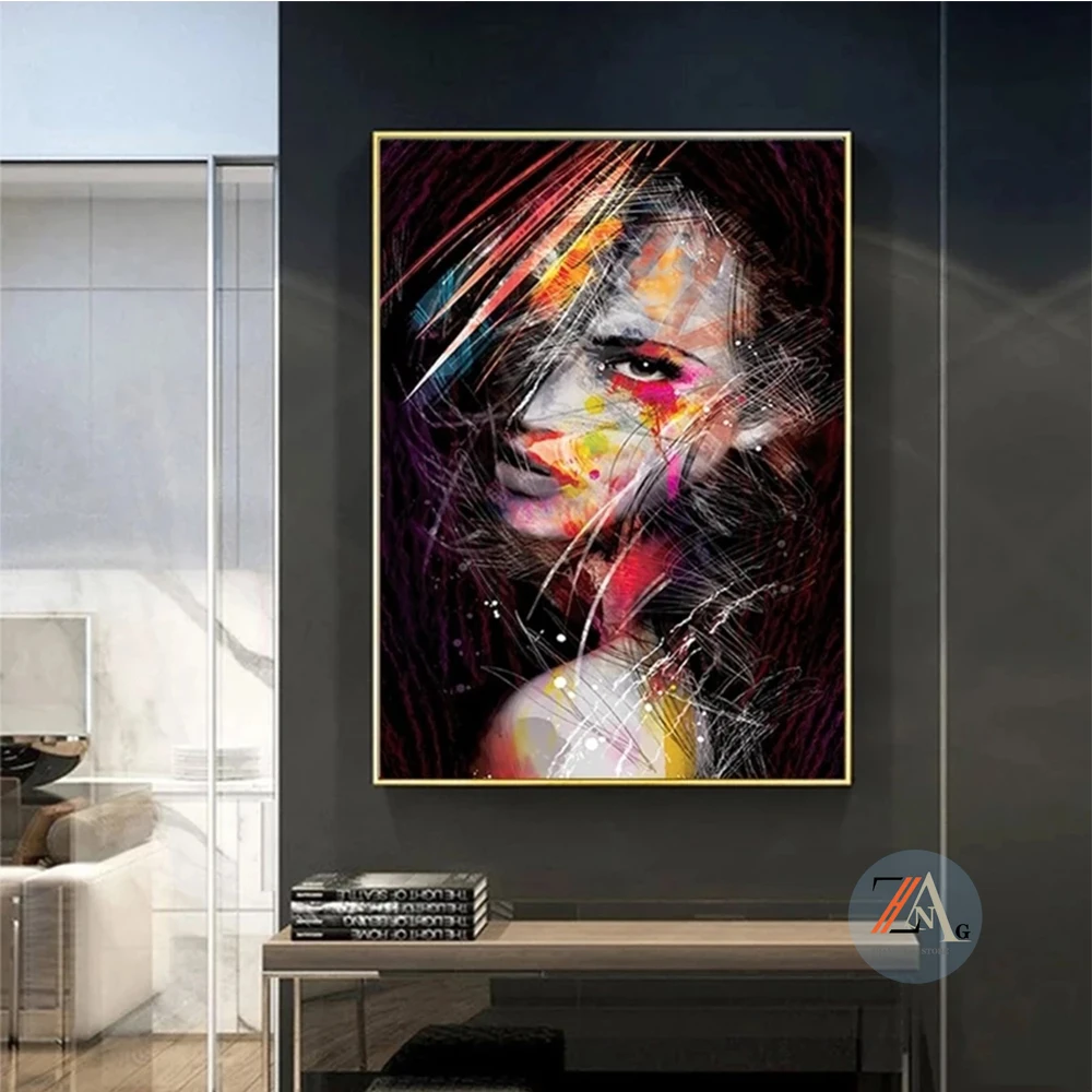 

Modern Abstract Colour African Women Canvas Painting Cuadros Posters Print Wall Art for Living Room Home Decor
