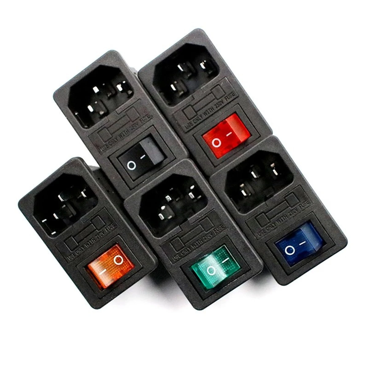 Электрическая розетка переменного тока IEC320 C14 1 шт. 3 контакта светодиод 250 В