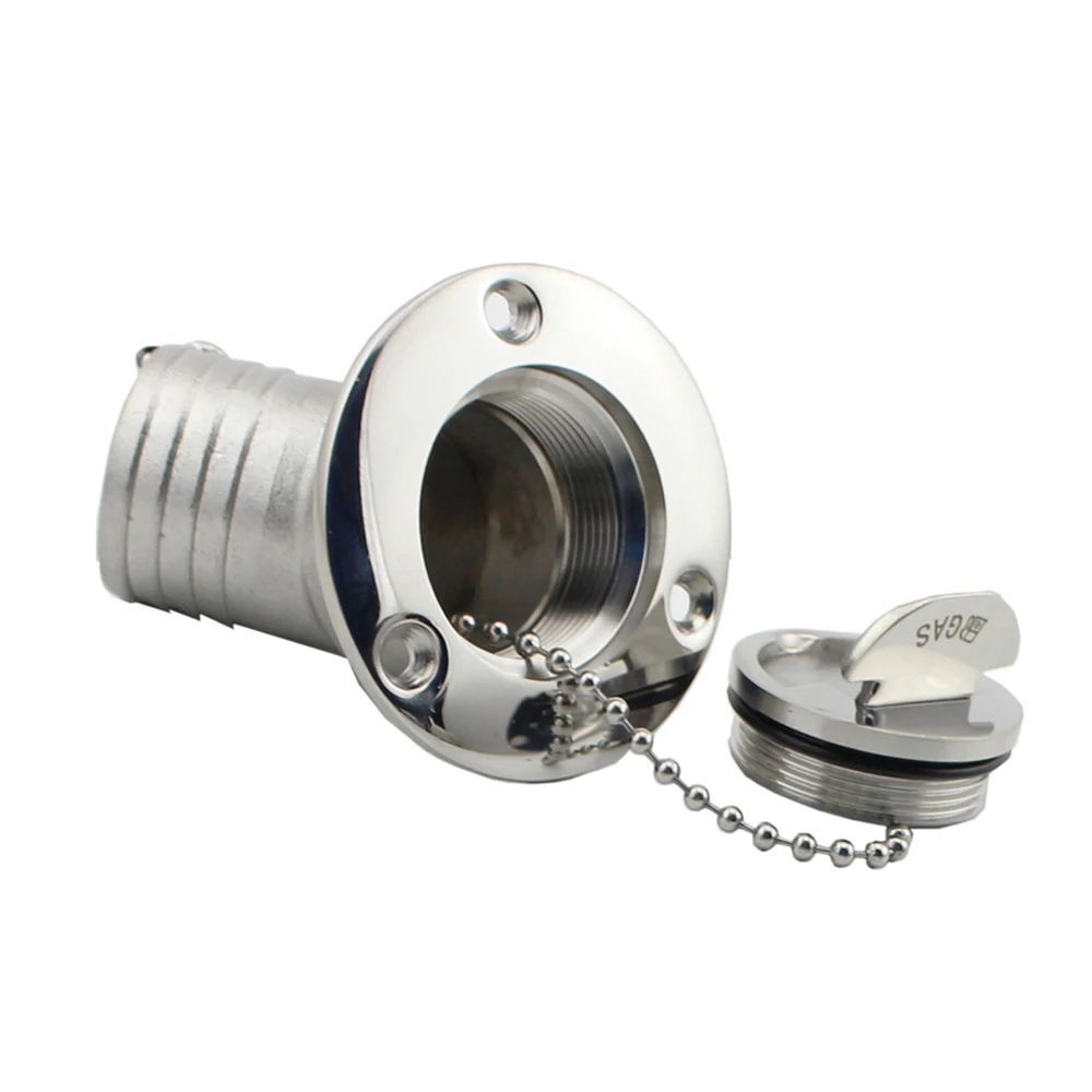 

45 Degree Stainless Steel 316 Deck Filler Cap GAS DIESEL FUEL WASTE WATER 1-1/2" 38mm Marine Boat Yacht Hardware Deck Filler