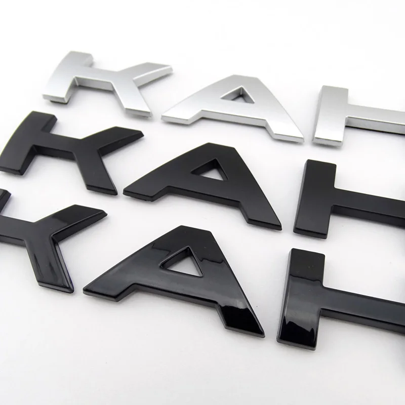 Пластиковый ABS 3D черный хром надпись KAHN значок эмблема наклейка для автомобиля