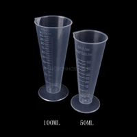 1pc plastic transparent cone measuring cup labs graduated beakers kitchen baking tools 50ml100ml with scale