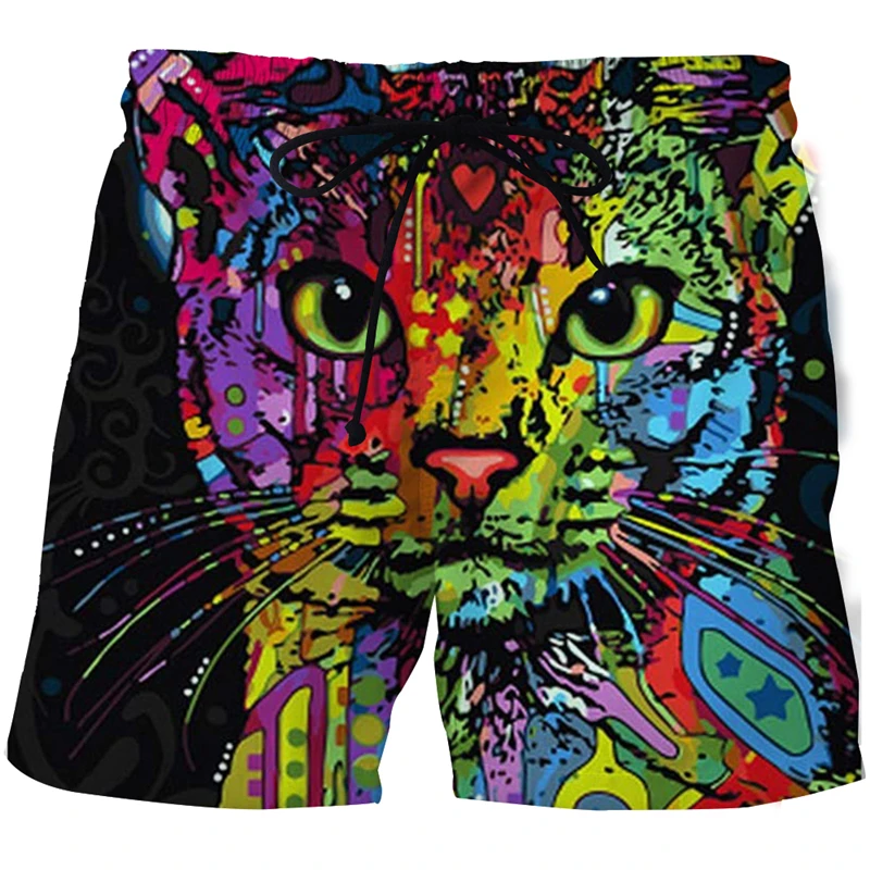 

Summer 3D print cute cat male beach pants Bermuda men swimming trunks Men's Basketball Loose Shorts Cargo shorts Swimming pants