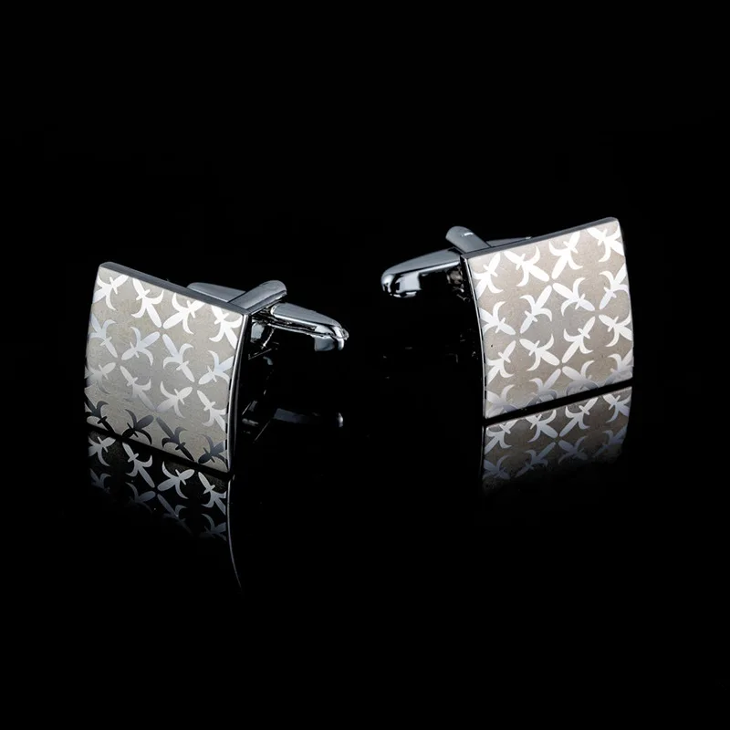 Gemelos Classic Silver-color Laser Copper Men's Cufflink Luxury Gift Party Wedding Suit Shirt Button Cuff Links 197 | Украшения и