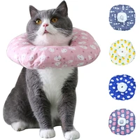 color printed cat recycling collar elizabeth collar wound healing protection soft protective cap pet collar bite proof pet