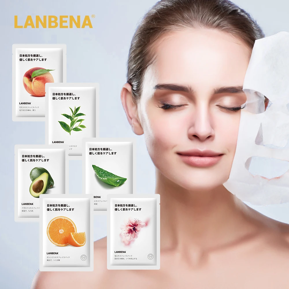 LANBENA Face Mask Fruit Facial Whitening Moisturizing Japan Advanced Formula Water Locking Plant Extract Fresh Skin Care | Красота и
