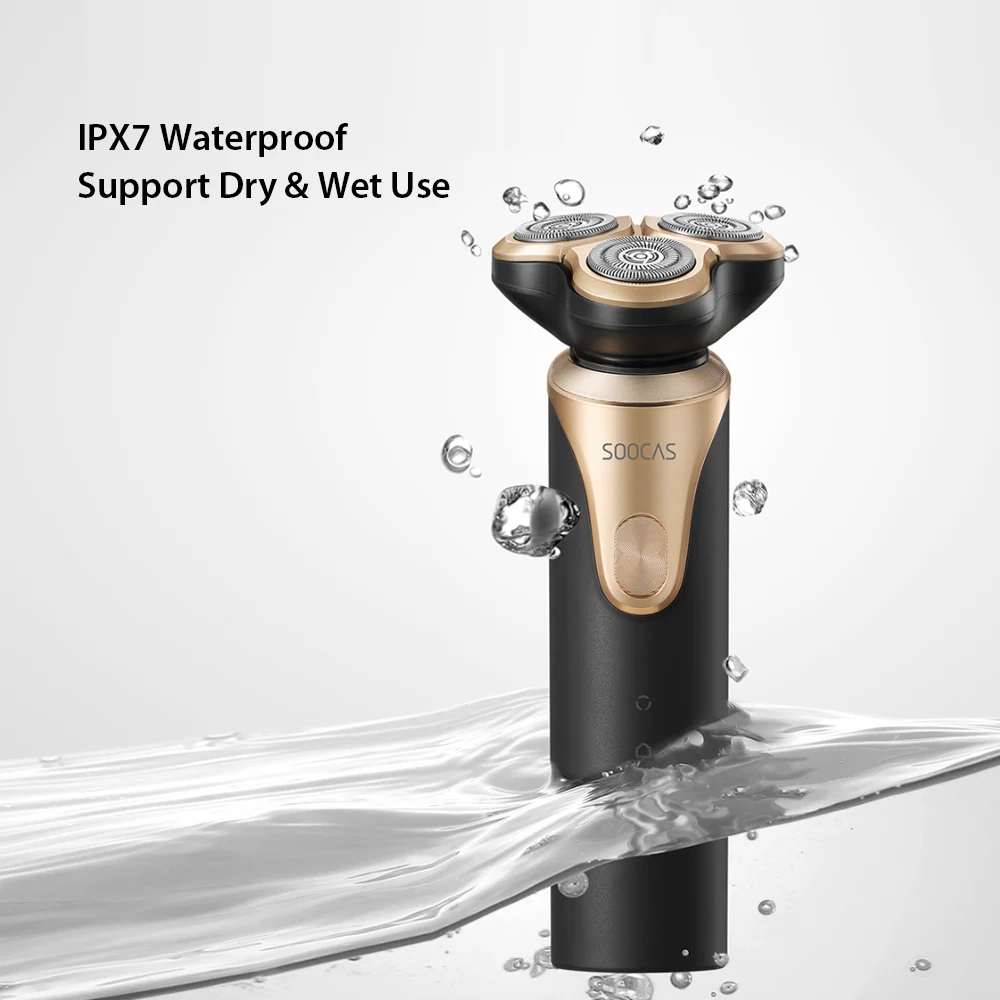Xiaomi Mijia SOOCAS S3 электробритва для сухого влажного бритья Беспроводная USB перезаряжаемая Водонепроницаемая бритва с 3 режущими головками для мужчин