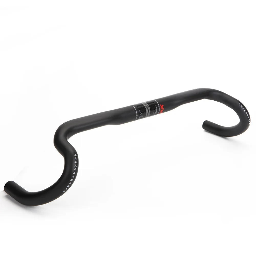 

BALUGOE 2022 Carbon Fiber Wide Angle Bend Handlebar Outer Swing Angle 25 Degrees Road Bike Handlebar Internal Cable 380mm-440mm