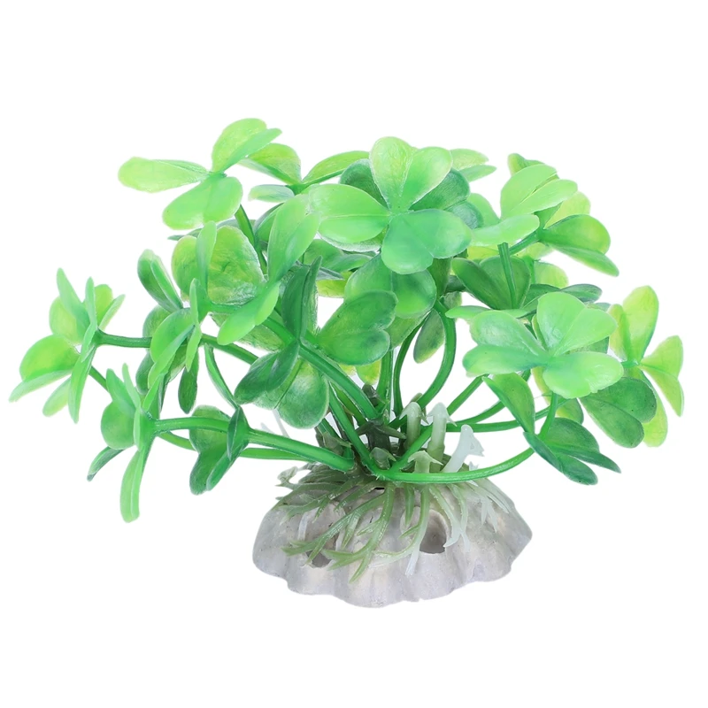 Promotion! 2 pieces Aquarium Landscaping green cloverleaf artificial aquatic plants | Дом и сад