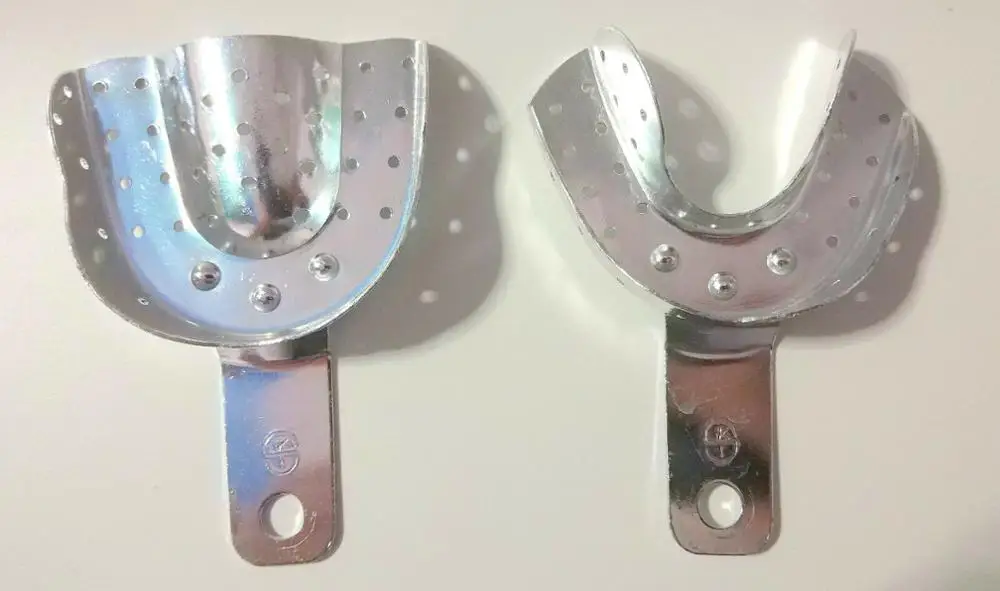 3 пары стоматологических металлических оттискных лотков с комплектом