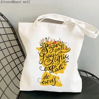women shopper mary poppins quote over outline bag harajuku shopping canvas shopper bag girl handbag tote shoulder lady bag