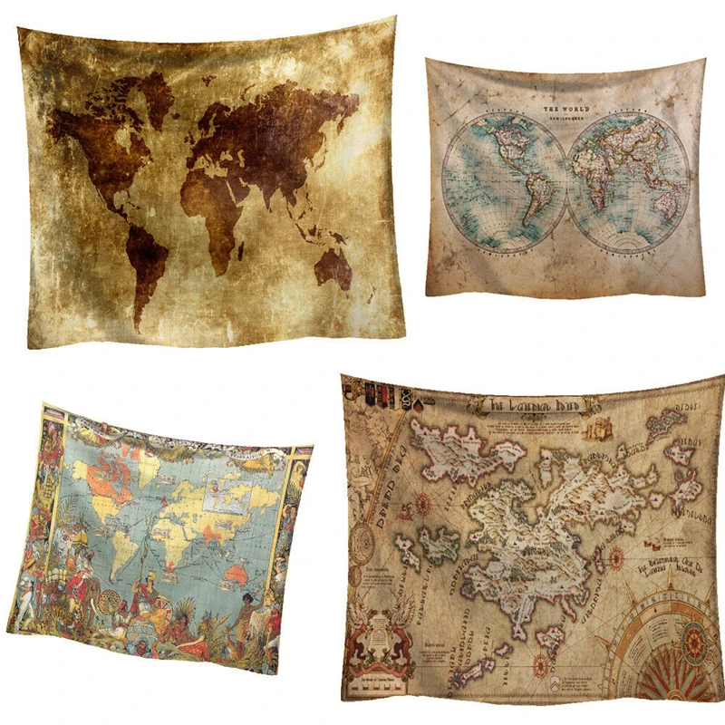 Карта мира гобелен на стену Искусство Наклейка Пляжное Полотенце покрывало