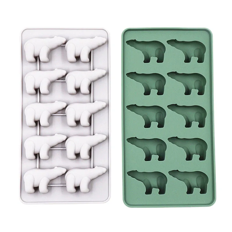 Силиконовые формы для льда с 10 отверстиями форма в форме симпатичного белого