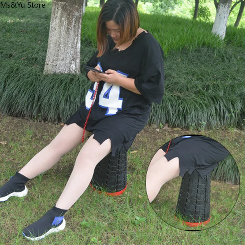 Уличный складной стул переносное дорожное сиденье телескопическая пластиковая