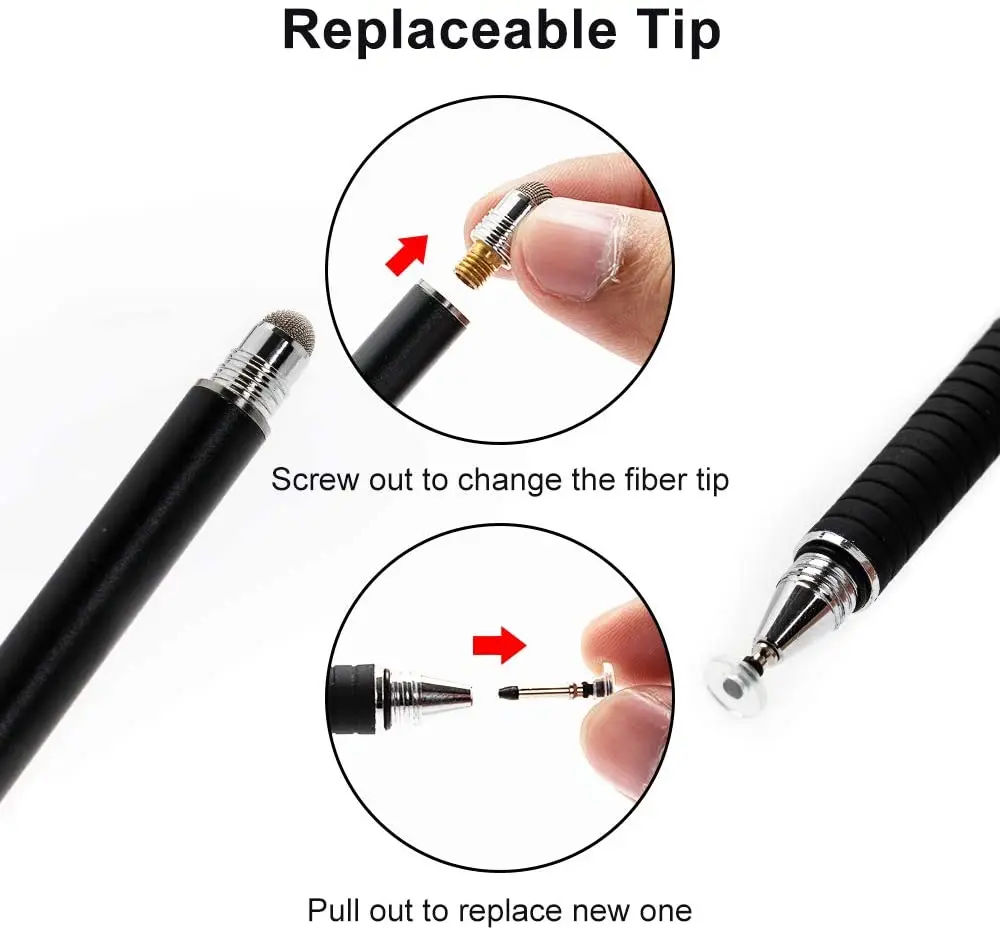 universal 2 in 1 fiber stylus pen drawing tablet pens capacitive screen caneta touch pen for mobile phone smart pen accessories free global shipping