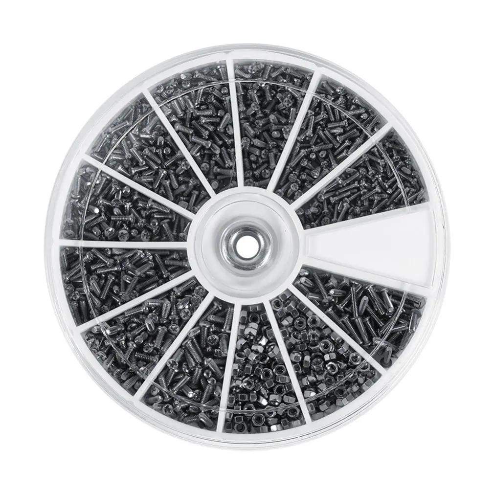 

600Pcs/Box 12 Kinds of Small Screws Nuts Assortment Kit M1.2 M1.4 M1.6 Screw for Watches Eyeglass Repair Tools