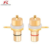4pairs gold plated rca lotus female socket hifi audio terminals amplifier cd input rca socket rhodium plated rca for options