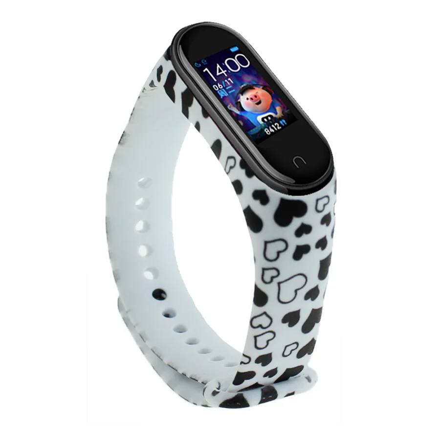 Ремешок силиконовый сменный с принтом для смарт-браслета xiaomi mi band 4 3 | Электроника