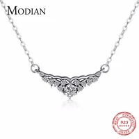 modian 2021 instagram style fairy tale crown necklace jewelry 925 sterling silver vintage pendant for women luxury wedding chain