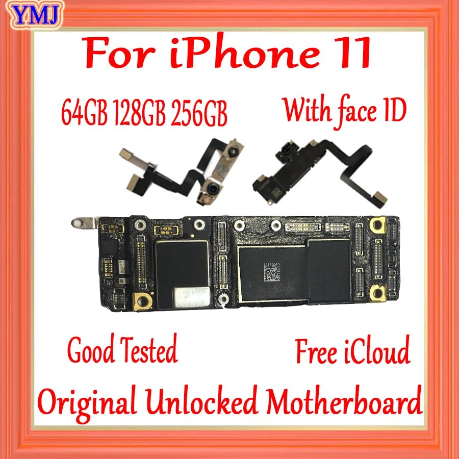 

100% разблокированная сменная логическая плата 64 Гб 128 ГБ 256 ГБ для iPhone 11 материнская плата с системой IOS для iPhon11 с/без Face ID