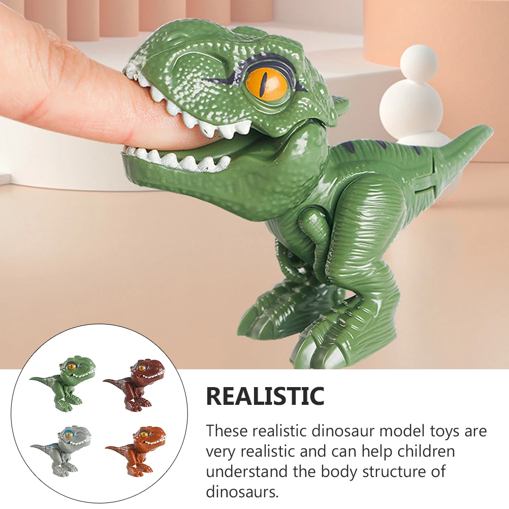 

4Pcs Tricky Finger Biting Dinosaur Toys Children Playthings Tyrannosaurus Model Toys Party Game Supplies Kids Bedroom Decoration